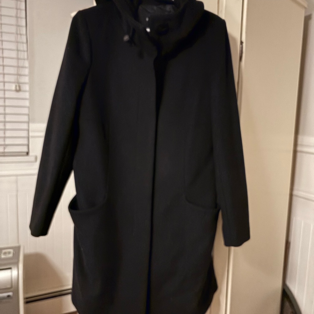 Babaton Black Wool Hooded Coat